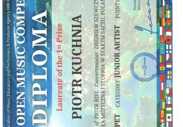 Piotr Kuchnia laureatem I nagrody w międzynarodowym konkursie