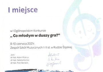 I nagroda Alicji Mordarskiej w ogólnopolskim konkursie skrzypcowym
