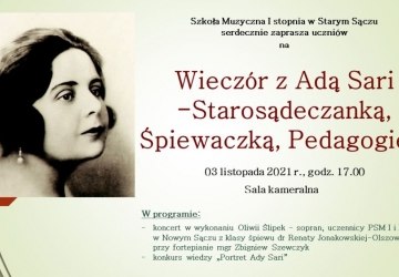 Wieczór z Adą Sari w Szkole Muzycznej I stopnia w Starym Sączu.