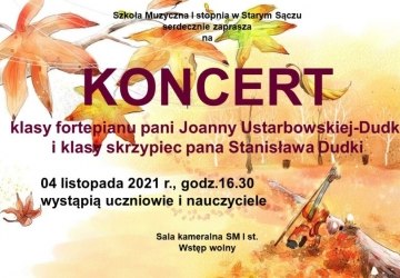 Koncert klasy fortepianu i klasy skrzypiec.