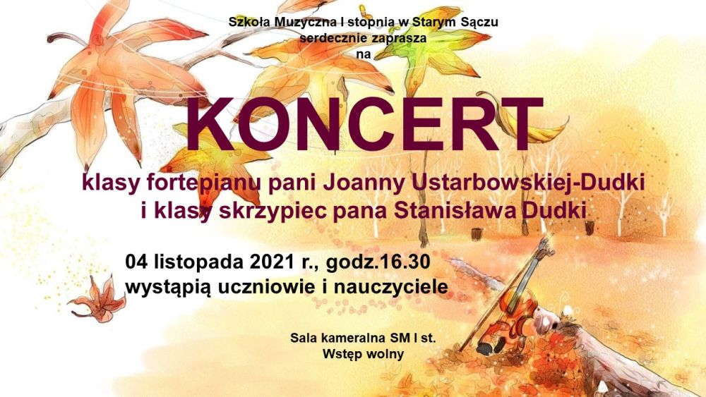 Koncert klasy fortepianu i klasy skrzypiec.