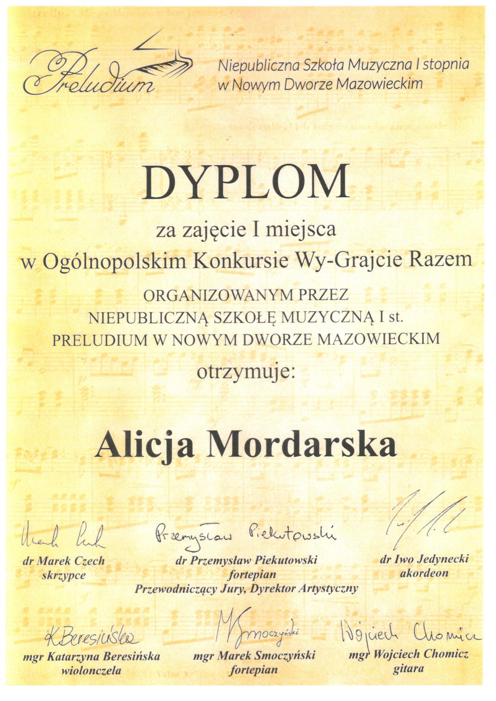 I miejsce w Ogólnopolskim Konkursie Wy-Grajcie Razem.