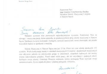 Życzenia Burmistrza Starego Sącza dla Pierwszoklasistów z okazji Ślubowania