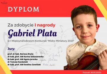Gabriel Plata zdobywa kolejną nagrodę !